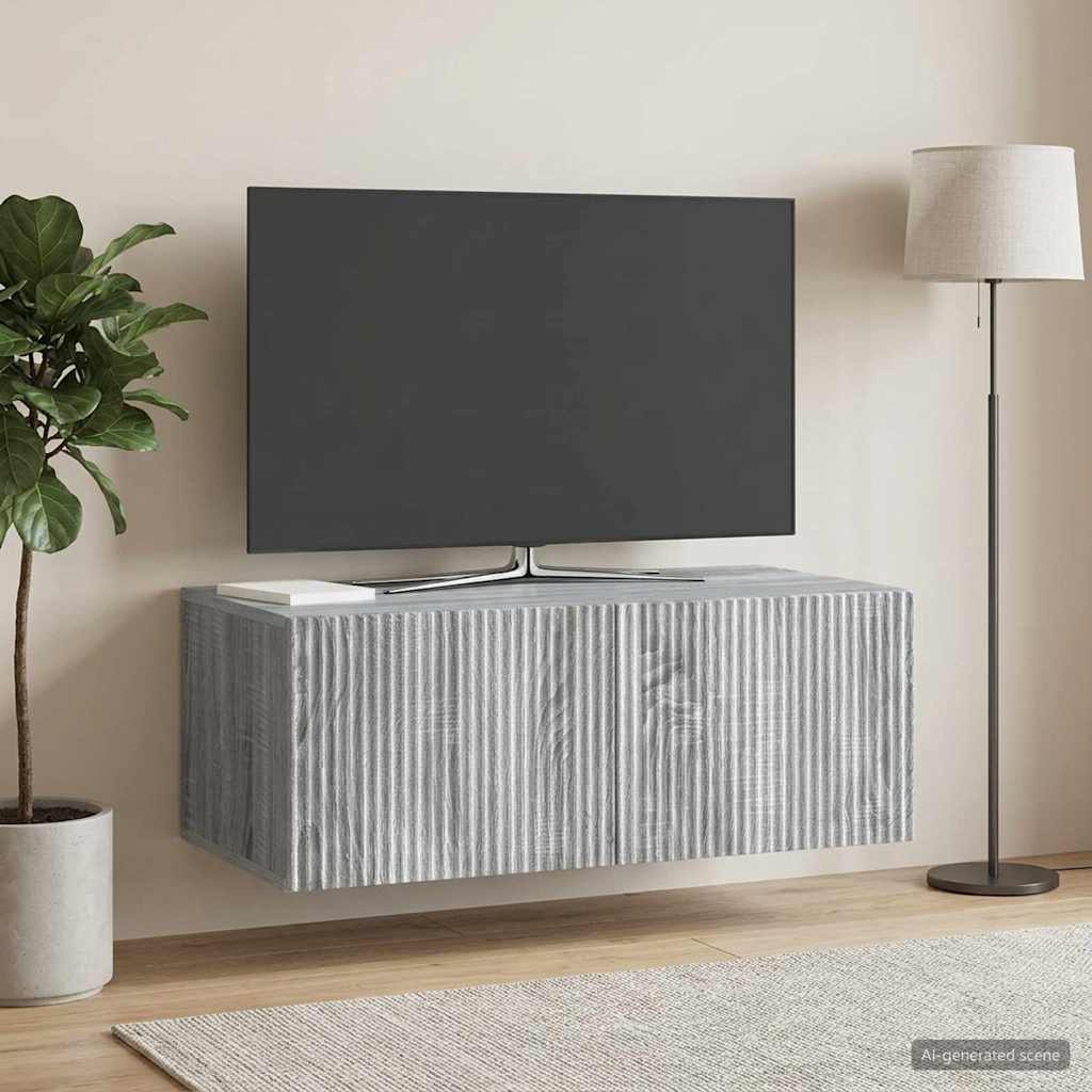 898521_1.jpg vidaXL Nástenná TV skrinka Nástenný Sivá sonoma 78,5 x 41 x 30 cm – Obrázok 1