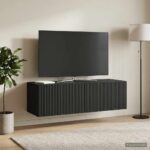 vidaXL Nástenná TV skrinka Čierna 98 x 41 x 30 cm Kompozitné drevo