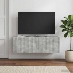 vidaXL Nástenná TV skrinka Nástenný Betónovo sivá 98 x 41 x 30 cm