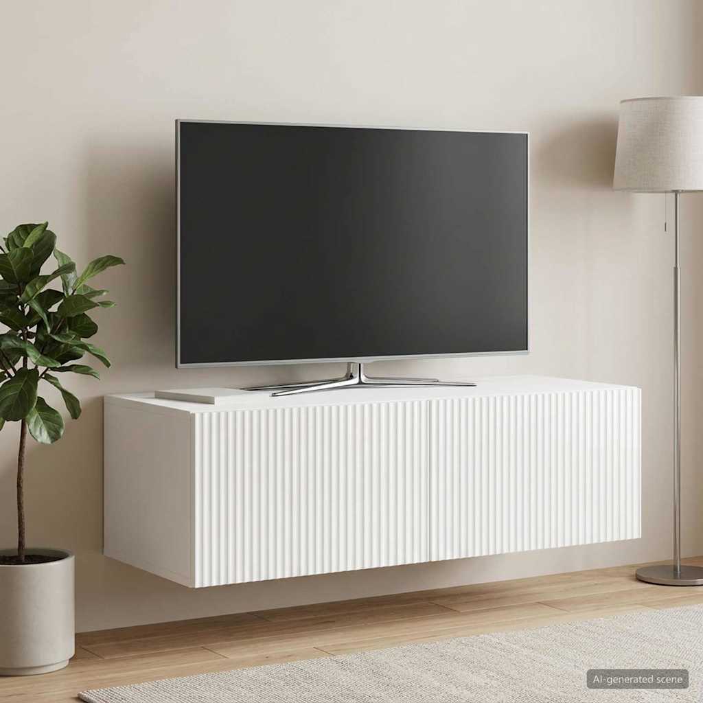 898529_1.jpg vidaXL Nástenná TV skrinka Biela s vysokým leskom 98 x 41 x 30 cm – Obrázok 1