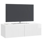 vidaXL Nástenná TV skrinka Biela s vysokým leskom 98 x 41 x 30 cm – Obrázok 3
