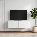 vidaXL Nástenná TV skrinka Biela s vysokým leskom 98 x 41 x 30 cm – Obrázok 4