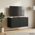 vidaXL Nástenná TV skrinka Čierna 59,5 x 31 x 30 cm Kompozitné drevo