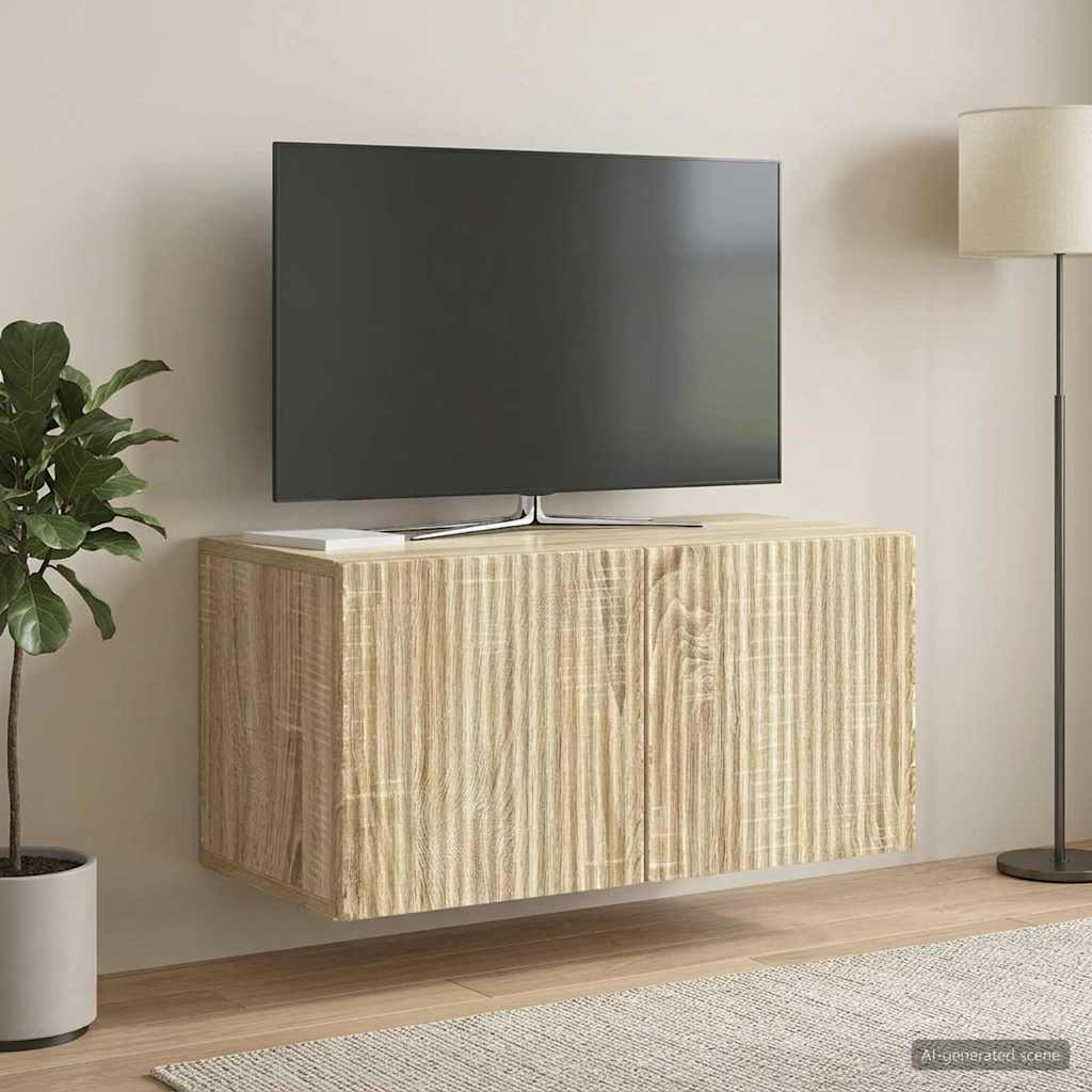 898537_1.jpg vidaXL Nástenná TV skrinka Nástenný Dub sonoma 59,5 x 31 x 30 cm – Obrázok 1