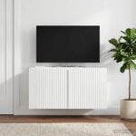 vidaXL Nástenná TV skrinka Biela s vysokým leskom 59,5 x 31 x 30 cm