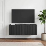 vidaXL Nástenná TV skrinka Čierna 78,5 x 31 x 30 cm Kompozitné drevo