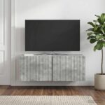 vidaXL Nástenná TV skrinka Nástenný Betónovo sivá 78,5 x 31 x 30 cm – Obrázok 4