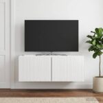 vidaXL Nástenná TV skrinka Biela s vysokým leskom 78,5 x 31 x 30 cm