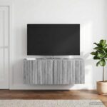 vidaXL Nástenná TV skrinka Nástenný Sivá sonoma 78,5 x 31 x 30 cm