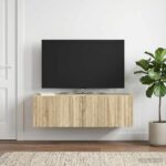 vidaXL Nástenná TV skrinka Dub sonoma 98 x 31 x 30 cm Kompozitné drevo
