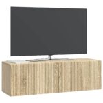 vidaXL Nástenná TV skrinka Dub sonoma 98 x 31 x 30 cm Kompozitné drevo – Obrázok 3