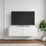 vidaXL Nástenná TV skrinka Biela s vysokým leskom 98 x 31 x 30 cm