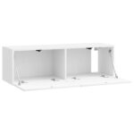 vidaXL Nástenná TV skrinka Biela s vysokým leskom 98 x 31 x 30 cm – Obrázok 5