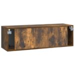vidaXL Nástenná TV skrinka Dymový dub 98 x 31 x 30 cm Kompozitné drevo – Obrázok 8