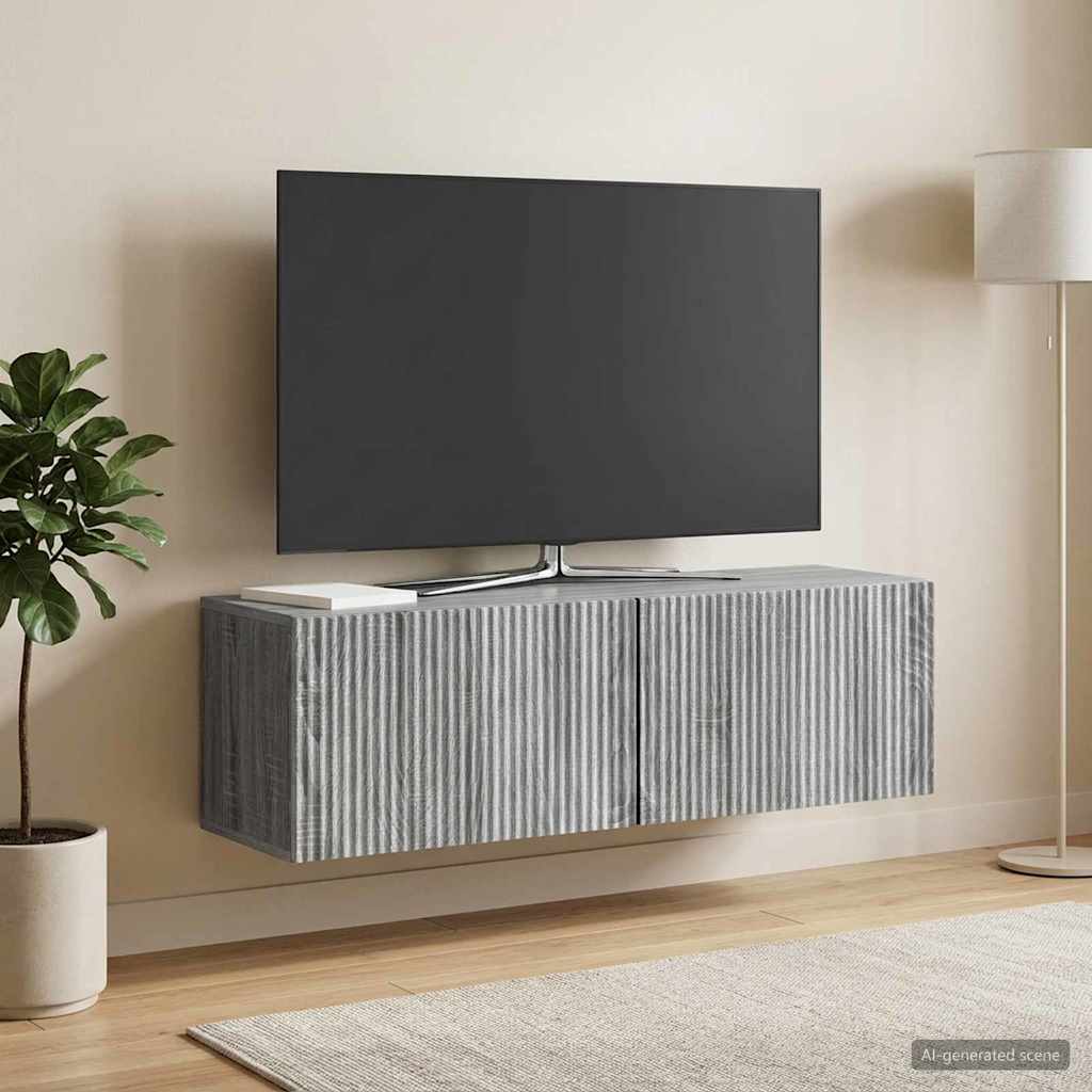 898561_1.jpg vidaXL Nástenná TV skrinka Nástenný Sivá sonoma 98 x 31 x 30 cm – Obrázok 1