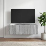 vidaXL Nástenná TV skrinka Nástenný Sivá sonoma 98 x 31 x 30 cm – Obrázok 4