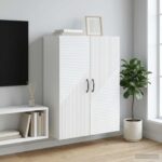 vidaXL Nástenná skrinka Biela 66 x 34,5 x 90 cm Kompozitné drevo – Obrázok 8