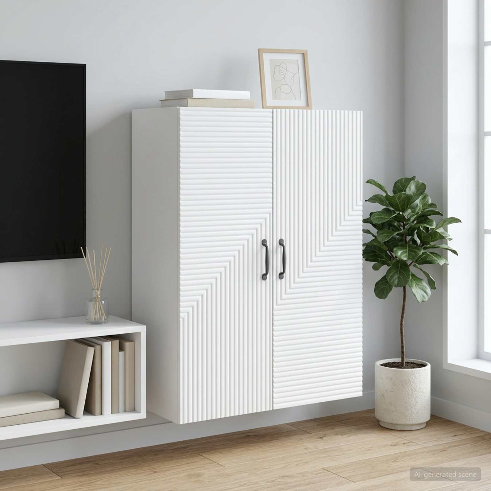 898565_1.jpg vidaXL Nástenná skrinka Biela 66 x 34,5 x 90 cm Kompozitné drevo – Obrázok 1