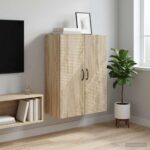 vidaXL Nástenná skrinka Dub sonoma 66 x 34,5 x 90 cm Kompozitné drevo – Obrázok 8