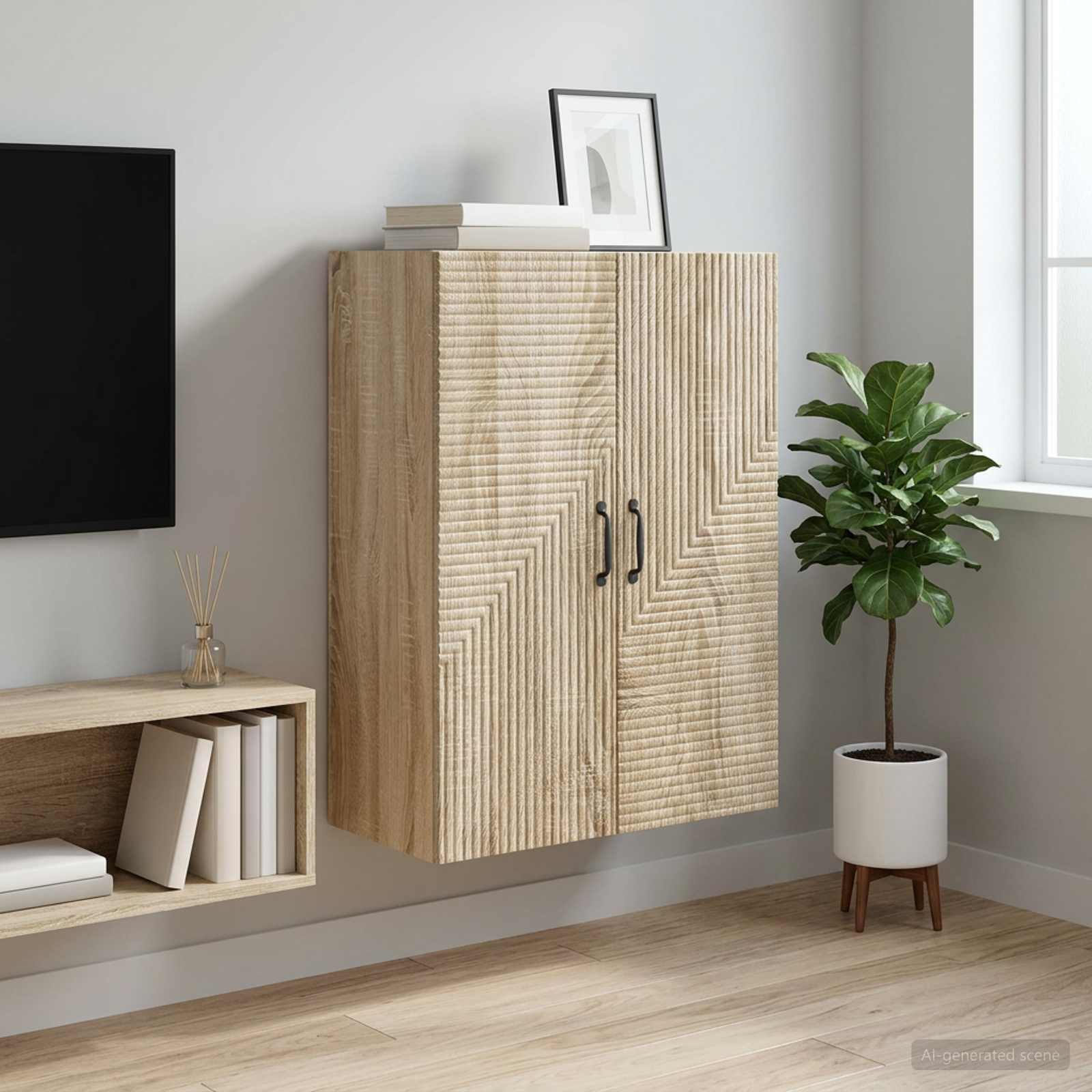 898567_1.jpg vidaXL Nástenná skrinka Dub sonoma 66 x 34,5 x 90 cm Kompozitné drevo – Obrázok 1