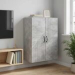 vidaXL Nástenná skrinka Betónovo sivá 66 x 34,5 x 90 cm – Obrázok 8