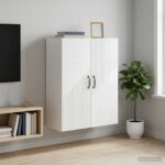 vidaXL Nástenná skrinka Biela s vysokým leskom 66 x 34,5 x 90 cm – Obrázok 9