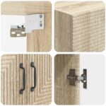 vidaXL Nástenná skrinka Dub sonoma 59 x 31 x 60 cm Kompozitné drevo – Obrázok 6