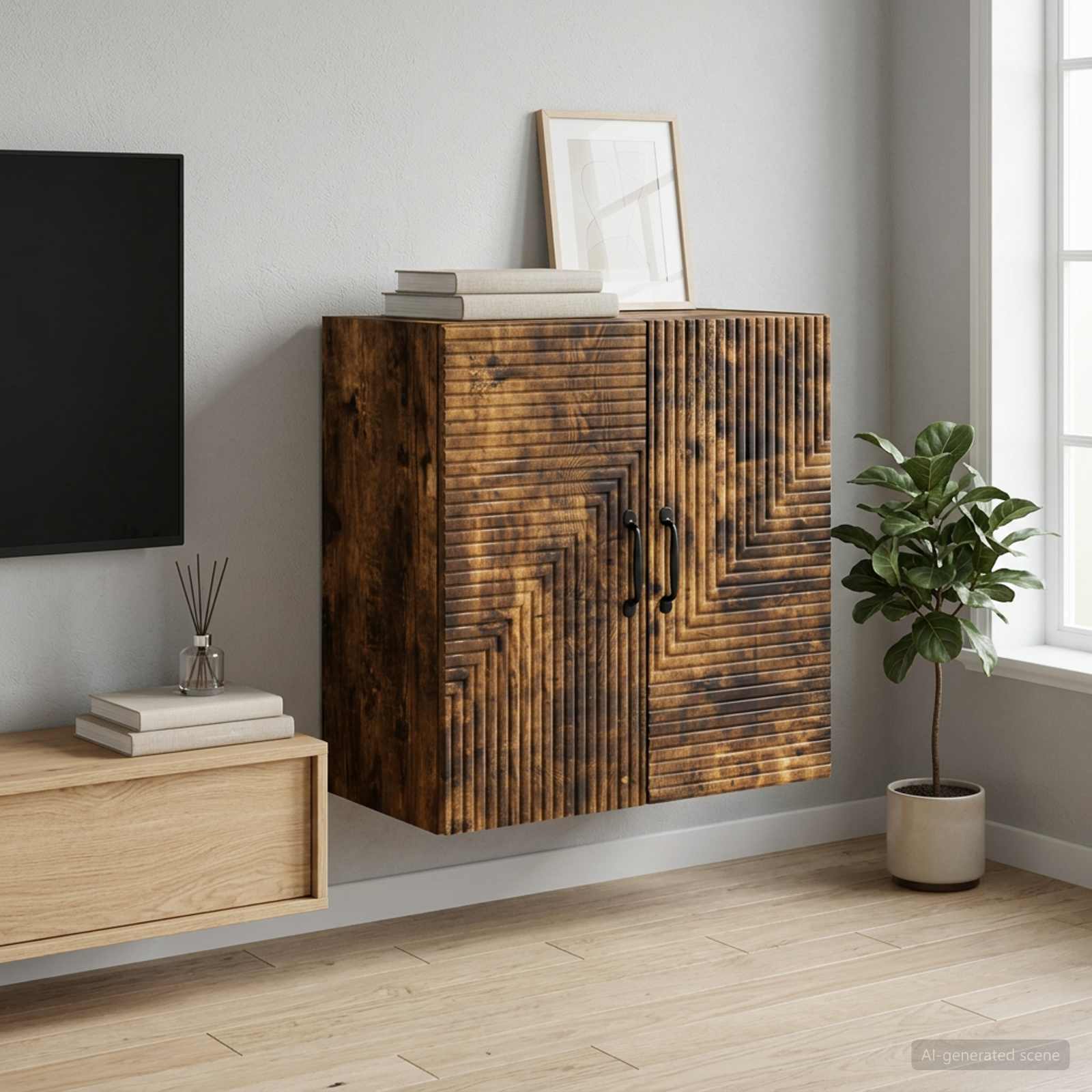 898580_1.jpg vidaXL Nástenná skrinka Dymový dub 59 x 31 x 60 cm Kompozitné drevo – Obrázok 1