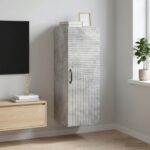 vidaXL Nástenná skrinka Betónovo sivá 33 x 34,5 x 90 cm – Obrázok 9