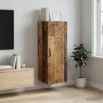 vidaXL Nástenná skrinka Staré drevo 33 x 34,5 x 90 cm Kompozitné drevo – Obrázok 9