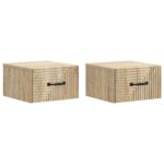 vidaXL Nástenná nočná skrinka 2 pcs Dub sonoma 34,5 x 33 x 20 cm