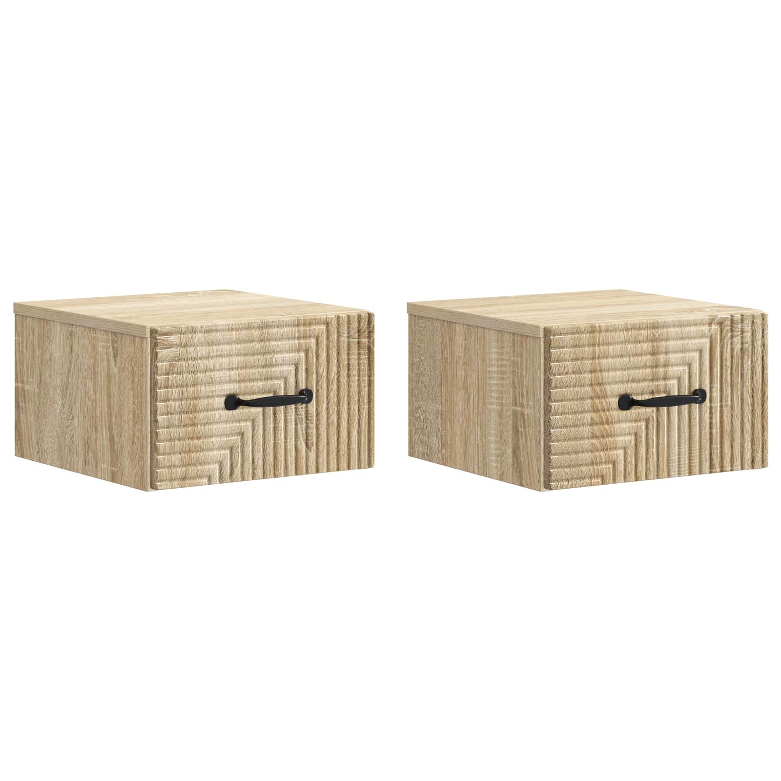 898600_1.jpg vidaXL Nástenná nočná skrinka 2 pcs Dub sonoma 34,5 x 33 x 20 cm – Obrázok 1