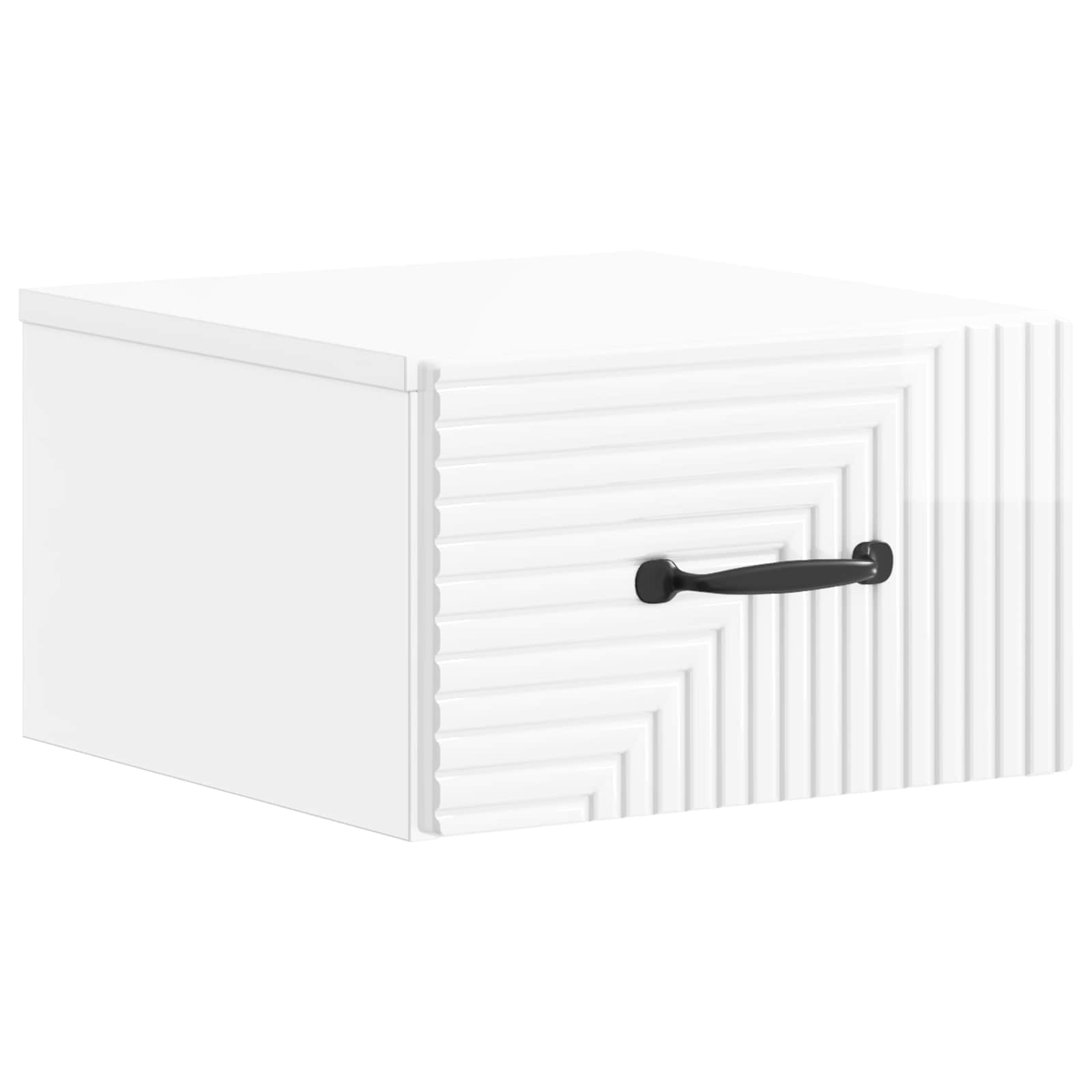 898603_1.jpg vidaXL Nástenná nočná skrinka Biela s vysokým leskom 34,5 x 33 x 20 cm – Obrázok 1