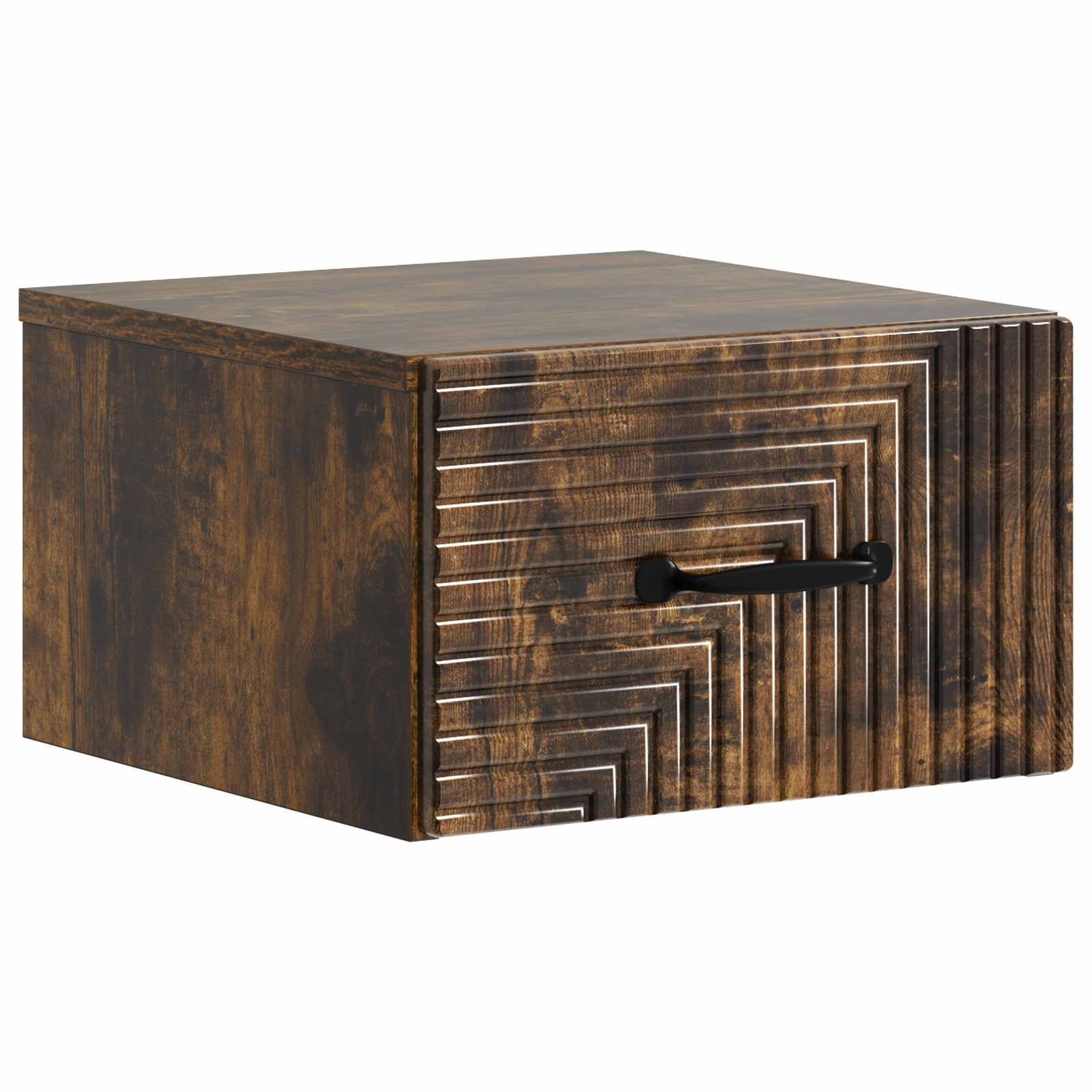 898605_1.jpg vidaXL Nástenná nočná skrinka so zásuvkou Dymový dub 34,5 x 33 x 20 cm – Obrázok 1
