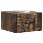 vidaXL Nástenná nočná skrinka so zásuvkou Dymový dub 34,5 x 33 x 20 cm – Obrázok 2