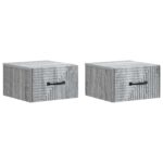 vidaXL Nástenná nočná skrinka 2 pcs Sivá sonoma 34,5 x 33 x 20 cm