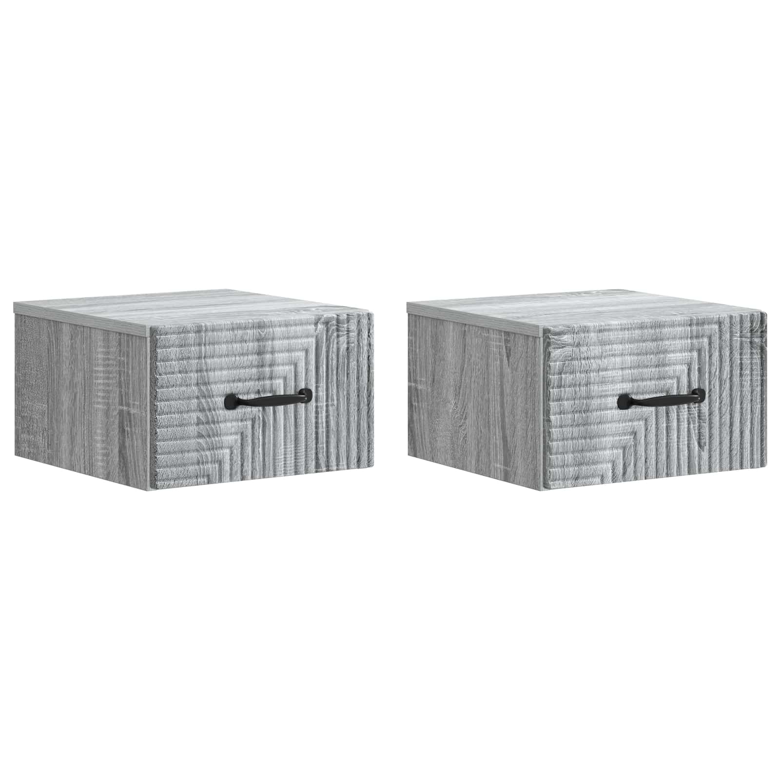 898608_1.jpg vidaXL Nástenná nočná skrinka 2 pcs Sivá sonoma 34,5 x 33 x 20 cm – Obrázok 1