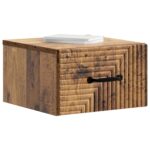 vidaXL Nástenná nočná skrinka Nástenný Staré drevo 34,5 x 33 x 20 cm – Obrázok 2