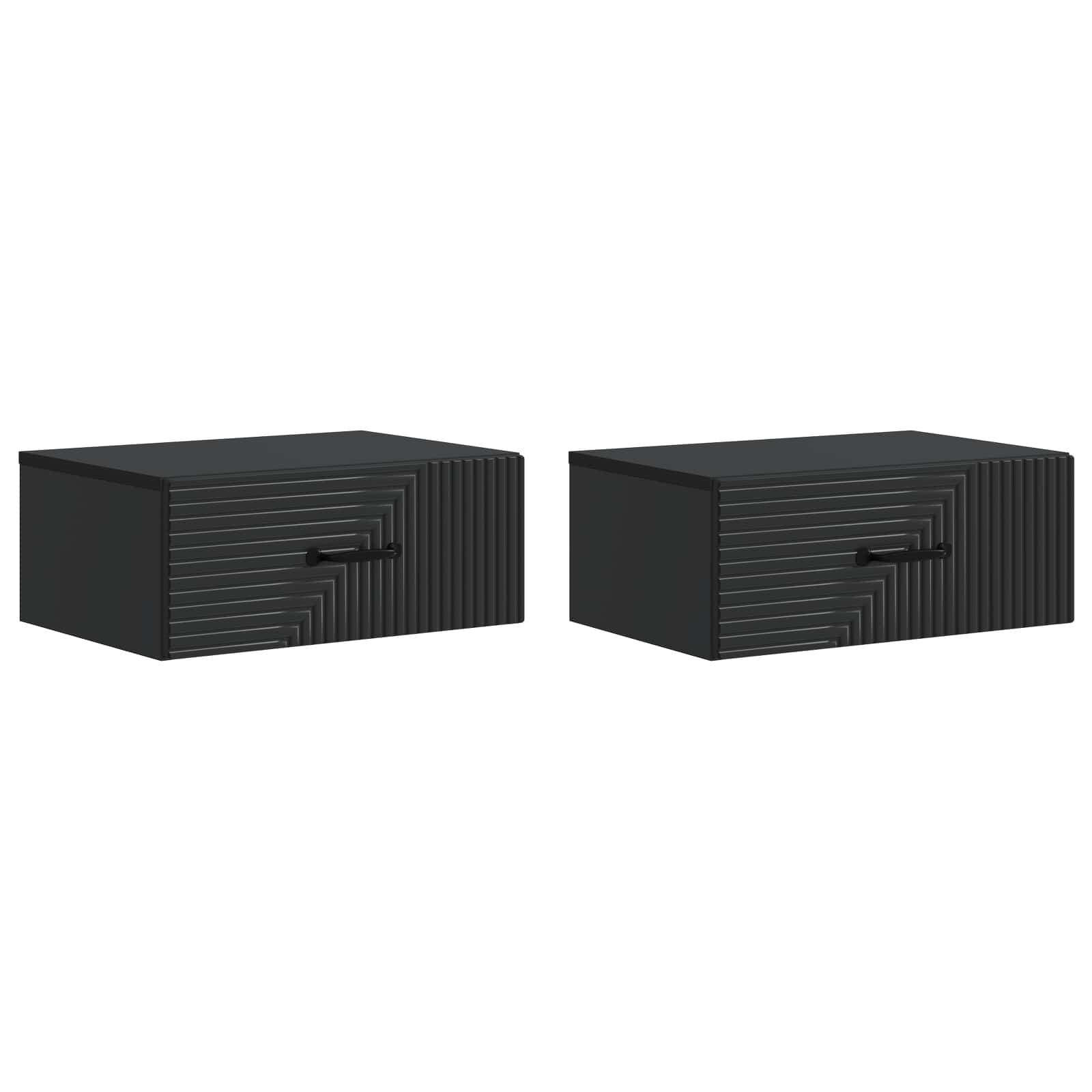 898618_1.jpg vidaXL Nástenná nočná skrinka Nástenný 2 pcs Čierna 49 x 34,5 x 20 cm – Obrázok 1