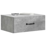 vidaXL Nástenná nočná skrinka Nástenný Betónovo sivá 49 x 34,5 x 20 cm – Obrázok 2