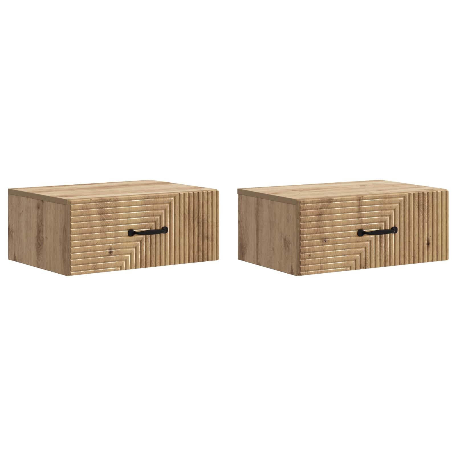 898634_1.jpg vidaXL Nástenná nočná skrinka 2 pcs Dub artisan 49 x 34,5 x 20 cm – Obrázok 1