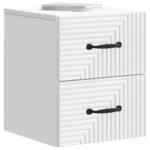 vidaXL Nástenná nočná skrinka Nástenný 2 pcs Biela 34,5 x 33 x 40 cm – Obrázok 2