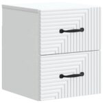vidaXL Nástenná nočná skrinka Nástenný 2 pcs Biela 34,5 x 33 x 40 cm – Obrázok 3