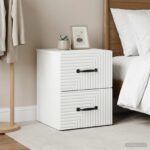 vidaXL Nástenná nočná skrinka Nástenný 2 pcs Biela 34,5 x 33 x 40 cm – Obrázok 4
