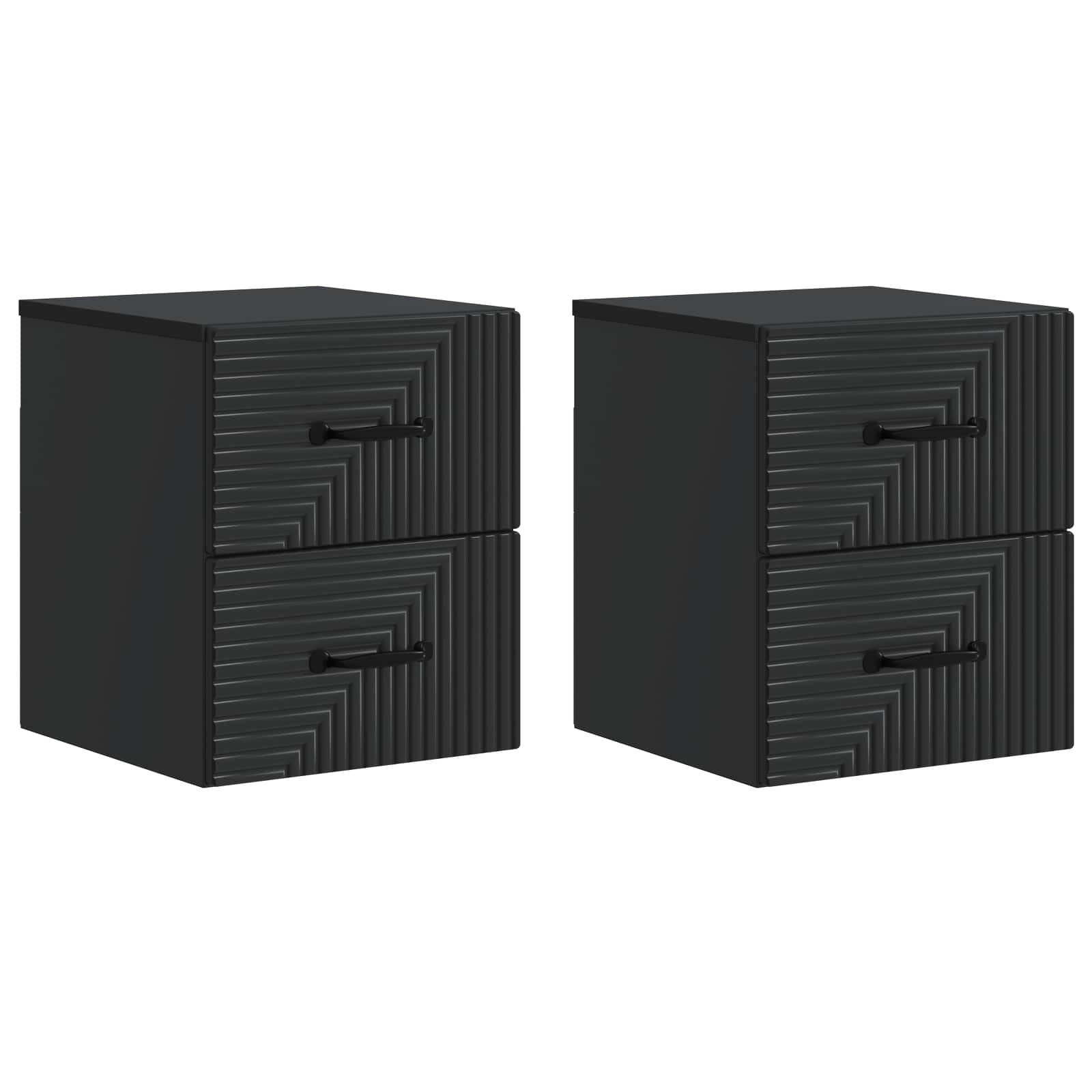 898638_1.jpg vidaXL Nástenná nočná skrinka Nástenný 2 pcs Čierna 34,5 x 33 x 40 cm – Obrázok 1