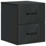 vidaXL Nástenná nočná skrinka Nástenný 2 pcs Čierna 34,5 x 33 x 40 cm – Obrázok 3