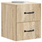 vidaXL Nástenná nočná skrinka so zásuvkou Dub sonoma 34,5 x 33 x 40 cm – Obrázok 2