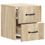 vidaXL Nástenná nočná skrinka so zásuvkou Dub sonoma 34,5 x 33 x 40 cm – Obrázok 3
