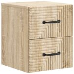 vidaXL Nástenná nočná skrinka 2 pcs Dub sonoma 34,5 x 33 x 40 cm – Obrázok 3