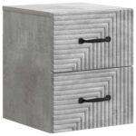 vidaXL Nástenná nočná skrinka 2 pcs Betónovo sivá 34,5 x 33 x 40 cm – Obrázok 3